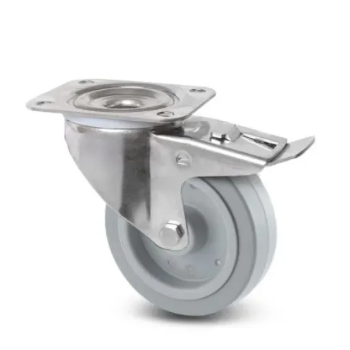 Tente Braked Swivel Castor Wheel, 300kg Capacity, 160mm Wheel - 8377 UFD 160/46 P63 GRIS product image