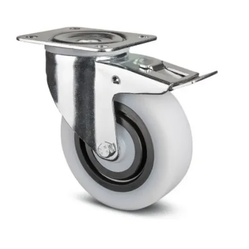 Tente Braked Swivel Castor Wheel, 200kg Capacity, 125mm Wheel - 3477 HUR 125/36 P62 NOIR product image
