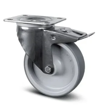Tente Braked Swivel Castor Wheel, 80kg Capacity, 100mm Wheel - 8377 PJD 100/32 P62 product image