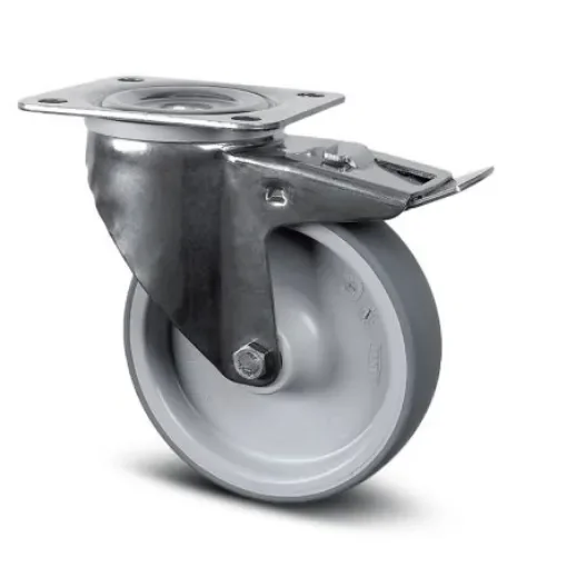 Tente Braked Swivel Castor Wheel, 80kg Capacity, 100mm Wheel - 8377 PJD 100/32 P62 product image