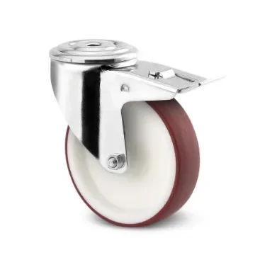 Tente Braked Swivel Castor Wheel, 150kg Capacity, 100mm Wheel - 8377 UAD 100/32 P30-13 ROUGE product image