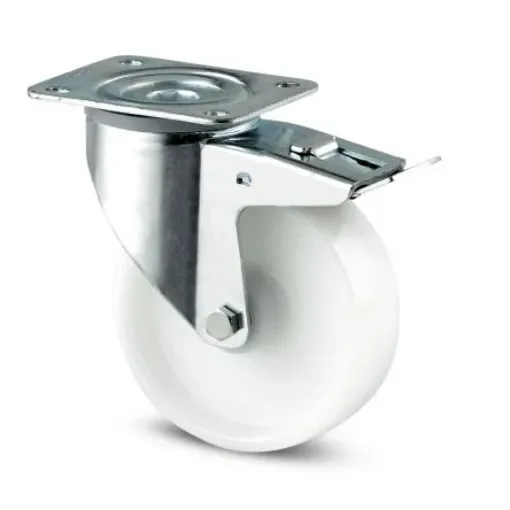 Tente Braked Swivel Castor Wheel, 350kg Capacity, 200mm Wheel - 3477 UOR 200/50 P63 BLANC product image