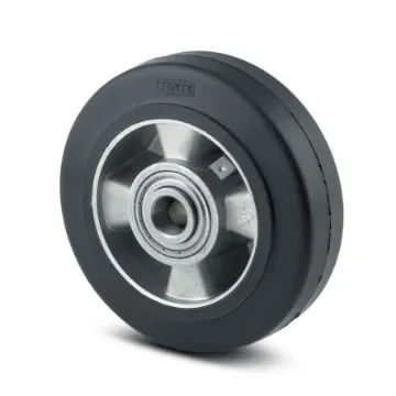 Tente Black, Silver Aluminium Heavy Duty, Precision Ball Bearing Trolley Wheel, 350kg - IEP 160/50-D20 LM60 product image
