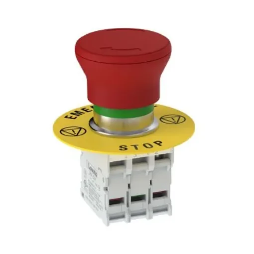 Banner SSA-EBM Series Push to Shut Off, Turn Release Emergency Stop Push Button, Panel Mount, 60mm Cutout, 2 normally - SSA-EBM-12L product image