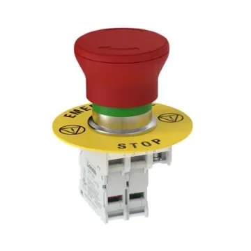 Banner SSA-EBM Series Twist Release Emergency Stop Push Button, Panel Mount, 22mm Cutout, 1NO, SPST, IP65 - SSA-EBM-11L product image