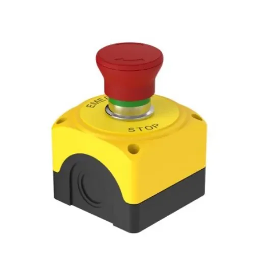 Banner SSA-EBM Series Twist Release Emergency Stop Push Button, Panel Mount, 22mm Cutout, 1NO, DPST, IP65 - SSA-EBM-12E product image