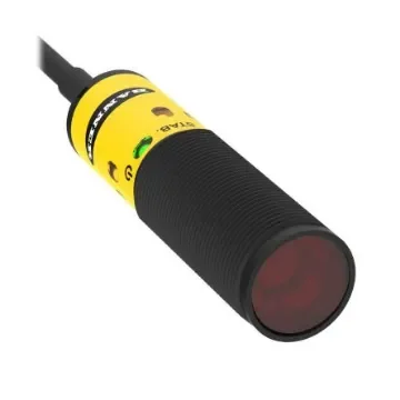 Banner Retroreflective Photoelectric Sensor, Barrel Sensor, 6 m Detection Range - S18-2VPLP-2M product image