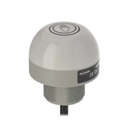 Banner Capacitive Switch Momentary NO,Illuminated, Green, Red, Yellow, PNP, IP67, IP69K Polycarbonate - K50APT2FGRBF2QP product image