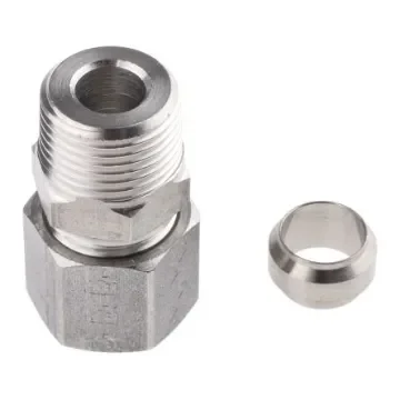 Legris Stainless Steel Pipe Fitting, Straight Hexagon Coupler, Male BSP 3/8in - 1805 10 17 product image