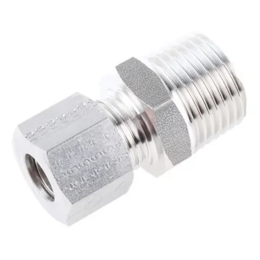 Legris Stainless Steel Pipe Fitting, Straight Hexagon Coupler, Male BSP 1/2in - 1805 10 21 product image