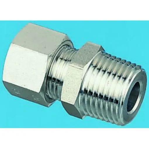Legris Stainless Steel Pipe Fitting, Straight Hexagon Coupler, Male BSP 1/2in - 1805 16 21 product image