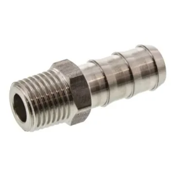 Legris Stainless Steel Pipe Fitting, Straight Hexagon Tailpiece Adapter, Male R 1/4in x Male - 1823 10 13 product image