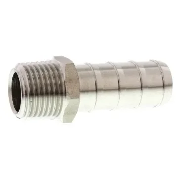 Legris Stainless Steel Pipe Fitting, Straight Hexagon Tailpiece Adapter, Male R 1/2in x Male - 1823 16 21 product image