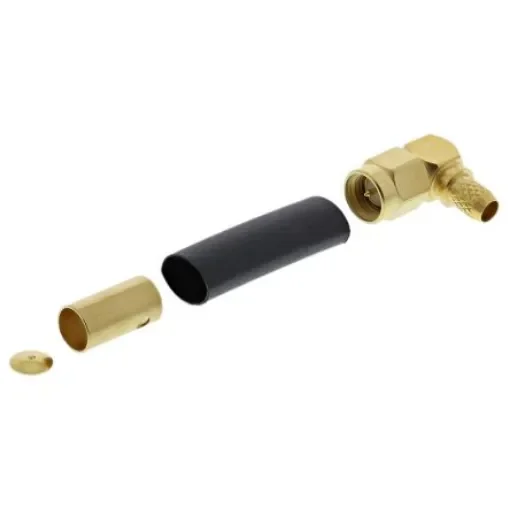 Radiall Right Angle 50O Cable Mount SMA Connector, Crimp Termination RG141, RG58 - R125175000W product image