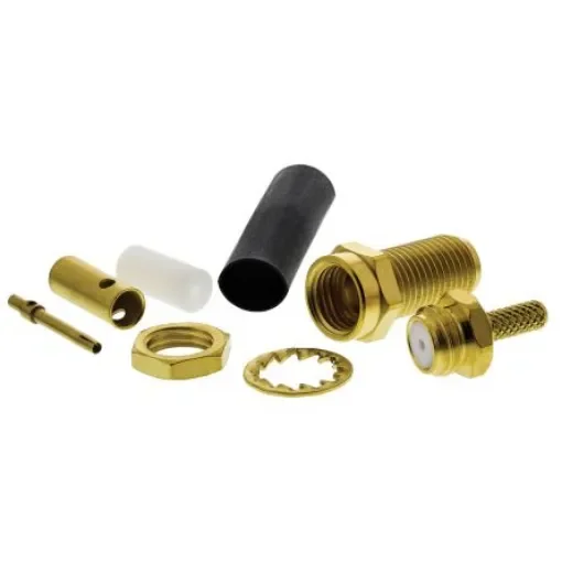 Radiall Straight 50O Panel Mount SMA Bulkhead, Crimp, Solder Termination RG188, RG316 - R125303000 product image