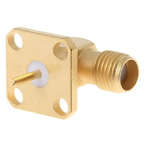 Radiall, Jack Flange Mount SMA Connector, 50O, Solder Termination, Right Angle Body - R125654000 product image