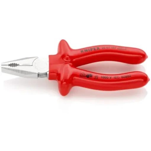 Knipex Combination Pliers, 160 mm Overall, Straight Tip, VDE/1000V - 03 07 160 product image