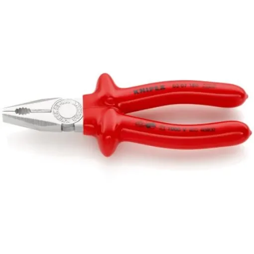 Knipex Combination Pliers, 180 mm Overall, Straight Tip, VDE/1000V - 03 07 180 product image
