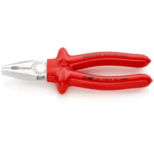 Knipex Combination Pliers, 200 mm Overall, Straight Tip, VDE/1000V - 03 07 200 product image