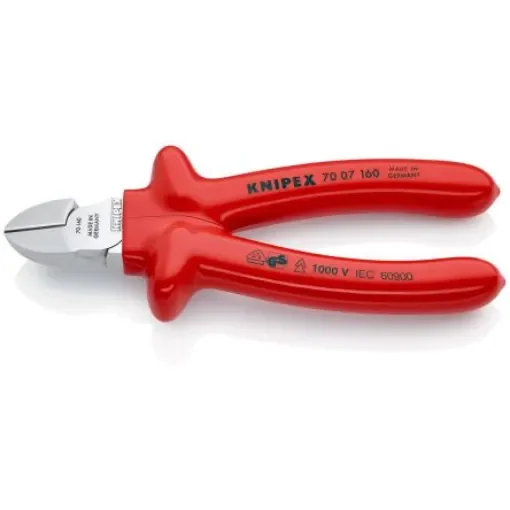 Knipex Knipex VDE/1000V Insulated Diagonal Cutter - 70 07 160 product image