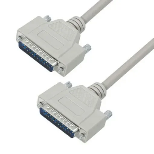 L-Com Male 25 Pin D-sub to Male 25 Pin D-sub Cable assembly, 25ft PVC - CSMN25MM-25 product image