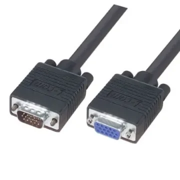 L-Com Male 15 Pin D-sub to Female 15 Pin D-sub SVGA Cable, 10ft Black - CGSVGAMF-10 product image
