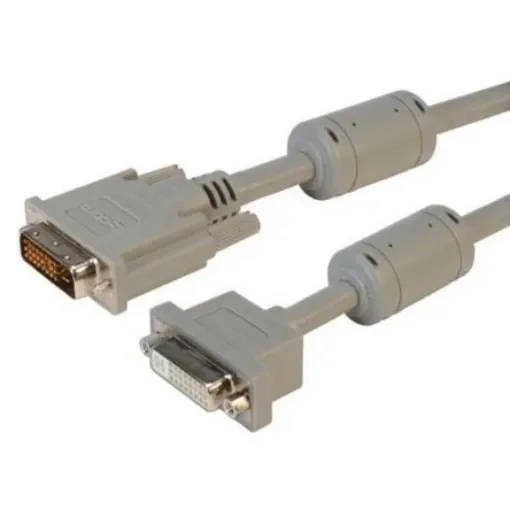 L-Com, Male DVI to Female DVI  Cable, 3ftGrey sheathAluminium/Polyester shielding - PMDVI-DDLMF-3 product image