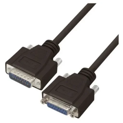 L-Com Male 15 Pin D-sub to Female 15 Pin D-sub Cable assembly, 10ft PVC - CSMNB15MF-10 product image