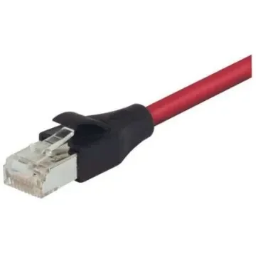 L-ComTRD, 10ft Cat6, Red RJ45 to Male RJ45 Male, Nickel Plated Copper Shielded, Terminated LSZH Sheath - TRD695DSZ-RED-10 product image