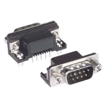 L-Com SD9 9 Way Right Angle Screw D-sub Connector Plug, 2.77mm Pitch, with Jack Screw - SD9P-RA-PC product image