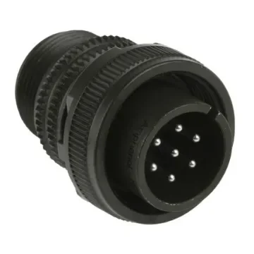 Amphenol Industrial, MS3106A, Copper Alloy 7 Way Cable Mount MIL Spec Circular Connector, Pin Contacts,Shell Size 16S, - MS3106A-16S-1P product image