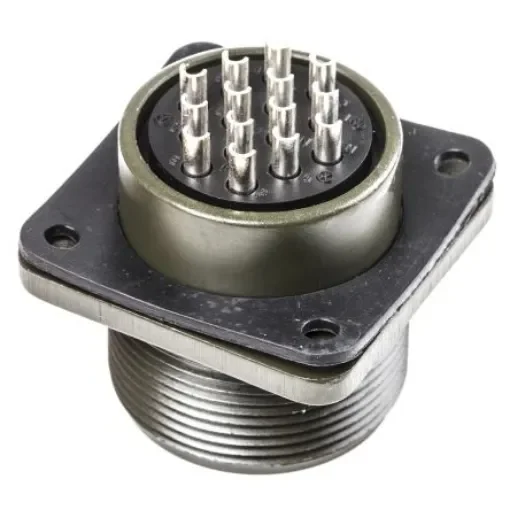 Amphenol Industrial, MS3102A, Copper Alloy 14 Way Box Mount MIL Spec Circular Connector Receptacle, Pin Contacts,Shell - MS3102A-20-27P product image