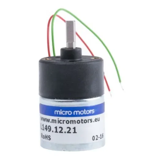 Micromotors Brushed Geared DC Geared Motor, 12 V dc, 2.5 Ncm, 80 rpm, 4mm Shaft Diameter - L149-12-21 product image