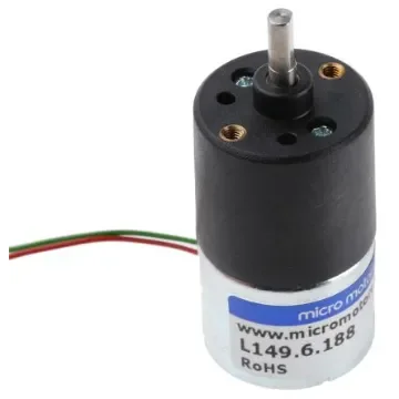 Micromotors Brushed Geared DC Geared Motor, 6 V dc, 14 Ncm, 7 rpm, 4mm Shaft Diameter - L149-6-188 product image