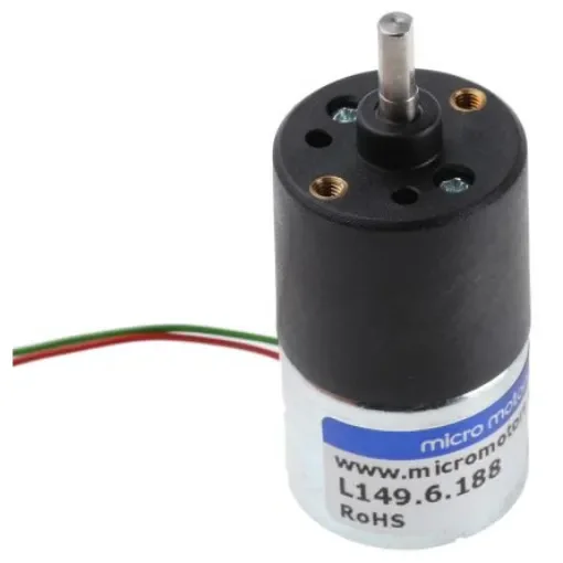 Micromotors Brushed Geared DC Geared Motor, 6 V dc, 14 Ncm, 7 rpm, 4mm Shaft Diameter - L149-6-188 product image