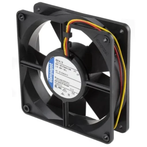 ebm-papst 4300 Series Axial Fan, 24 V dc, DC Operation, 170m³/h, 5W, 208mA Max, 119 x 119 x 32mm - 4314/2 product image