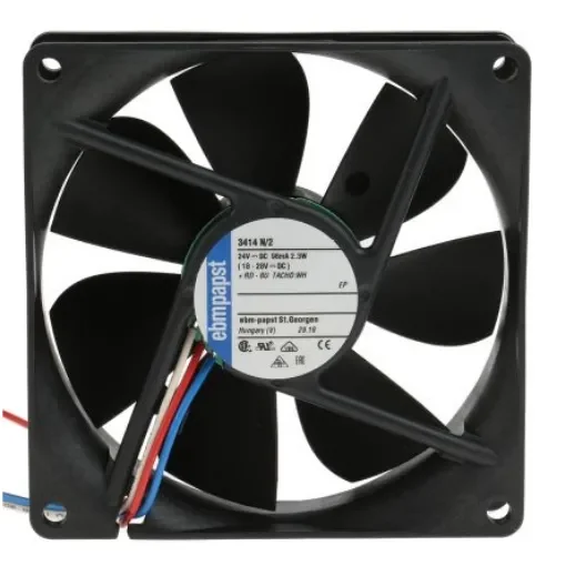 ebm-papst 3400 N Series Axial Fan, 24 V dc, DC Operation, 84m³/h, 2.3W, 96mA Max, 92 x 92 x 25mm - 3414N/2 product image