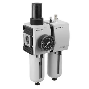 EMERSON ? AVENTICS G 3/4 Filter Regulator Lubricator, Semi Automatic Drain, 5µm Filtration Size - With Pressure Gauge - R412009298 product image