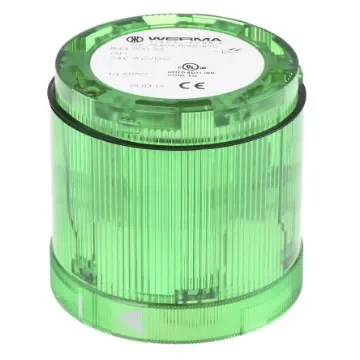 Werma 843 Series Green Steady Effect Beacon Unit, 24 V dc, LED Bulb, AC, DC, IP54 - 843.200.55 product image
