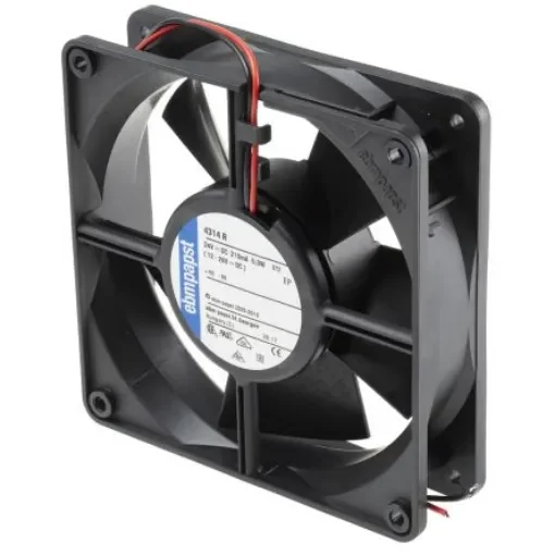 ebm-papst 4300 Series Axial Fan, 24 V dc, DC Operation, 170m³/h, 5W, 208mA Max, 119 x 119 x 32mm - 4314R product image