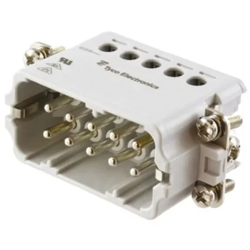 TE Connectivity Heavy Duty Power Connector Insert, 16A, Male, HA Series, 10 Contacts - 1-1103414-1 product image