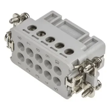 TE Connectivity Heavy Duty Power Connector Insert, 10A, Female, HA Series, 10 Contacts - 1-1103415-1 product image