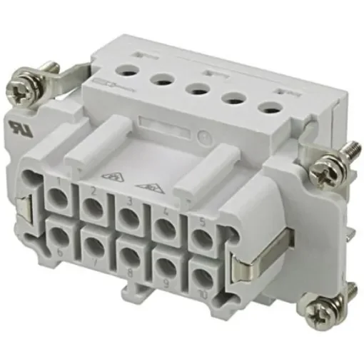 TE Connectivity Heavy Duty Power Connector Insert, 16A, Female, HE Series, 10 Contacts - 1-1103637-1 product image