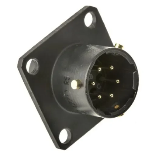 Amphenol Limited, 62GB 6 Way Box Mount MIL Spec Circular Connector ReceptacleBlack, Pin Contacts,Shell Size 10, Bayonet - 62LC-12E10-06PN(771) product image