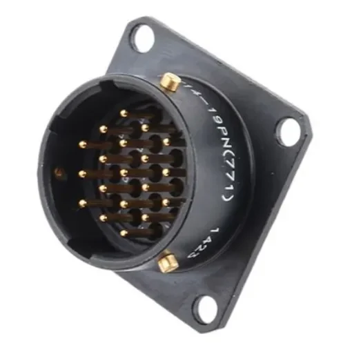 Amphenol Limited, 62LC, Copper 19 Way Panel Mount MIL Spec Circular Connector, Pin Contacts,Shell Size 14, Bayonet - 62LC-12E14-19PN(771) product image