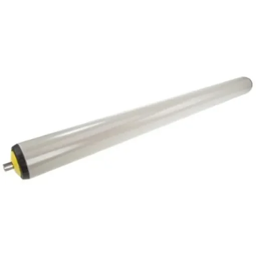 Interroll PVC Round Conveyor Roller Spring Loaded 40mm Dia. x 500mm L, 40N Load Capacity Stainless Steel, 8mm Spindle, - 1042S40G43 - 500 product image