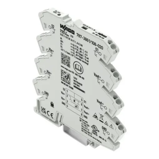 WAGO Electronic Circuit Breaker 8A 24V 787, 1 channels , DIN Rail - 787-3861/108-020 product image