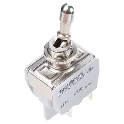 APEM Toggle Switch, Panel Mount, On-Off, DPST, Tab Terminal - 641H/2-1V product image