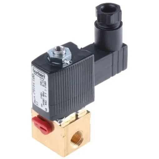 Burkert Solenoid Valve 134162, 3 port(s) , NC, 230 V ac, 1/8in product image