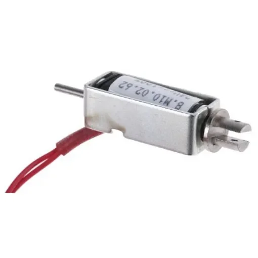 Mecalectro Linear Solenoid, 24 V dc, 0.1N, 30 x 12.7 x 10 mm - 8.M10 02 62 24 VCC 100% product image